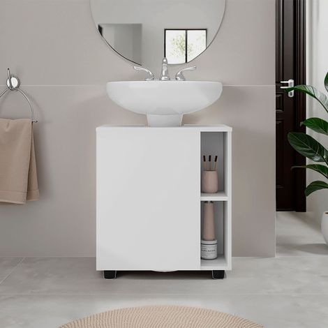 Parade mobile sotto lavabo a colonna con anta e vani aperti