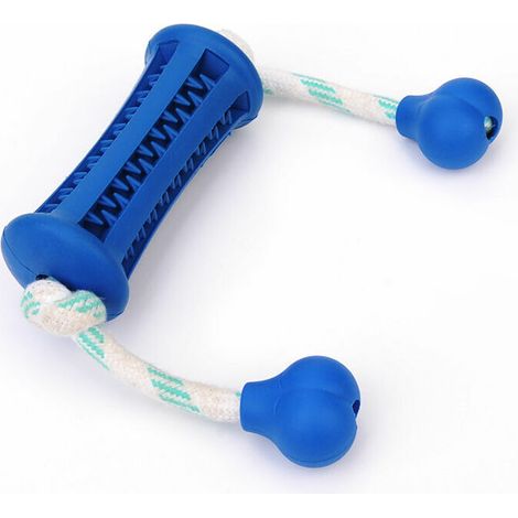 Jouet à mâcher pour chien Pet Toys boule de dents portant une corde résistante à la morsure 9x37cm( bleu marine) (1/5)