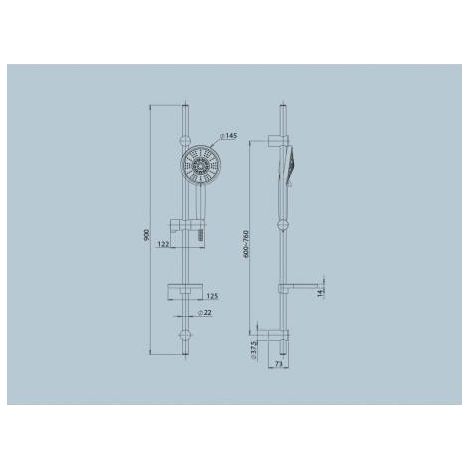 Saliscendi doccia Twilight con doccetta 5 getti cromato Jacuzzi (1/2)