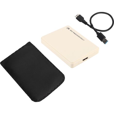 1 Boîtier disque dur, USB 3.0, SATA 2.5 pouces, 7mm 9.5mm, sans outil, blanc (1/5)