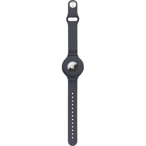Silikon Cover Schutz Hülle Band kompatibel mit Air Tag Armband GPS Anti-Lost Grau
