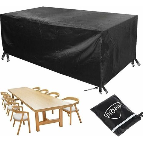 Housse Salon De Jardin - Housse Table Exterieur 242x162x100cm - 600D Oxford Imperméable Anti-UV - Pour Meubles Rectangulaires Extérieurs - 1 Pièce