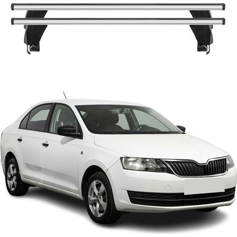 OMAC Dachträger Querträger Alu für Skoda Rapid 2012-2019 – Abschließbar – T-Nut – City-Crash-getestet – Max. 50 kg Silber (1/5)