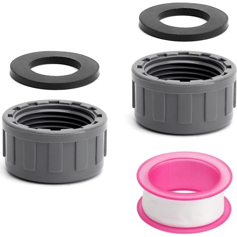 2 Capuchons Filetés en PVC 3/4'' avec Joints en Caoutchouc et PTFE Ruban de Plombier, PVC G3/4 Capuchon Fileté Capuchon à Visser pour Étanchéifier Les Raccords et Les Extrémités de Tuyaux (1/5)