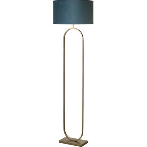 Searchlight Modish Lampadaire en bronze, abat-jour turquoise, 1 x E27 (1/5)