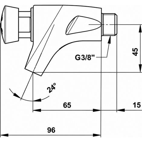 Rubinetto per lavabo a parete Presto 504 12x17 acqua calda (1/2)