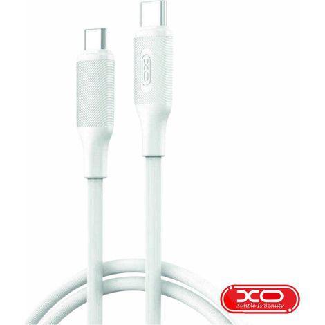 Cable USB-C - USB-C de 1,0 m XO NB-Q265B PD 60 W blanco resistente