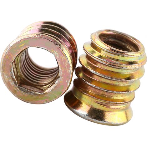 Écrous à insérer filetés pour bois, écrou de meuble en acier au carbone zingué (M815mm) (1/5)