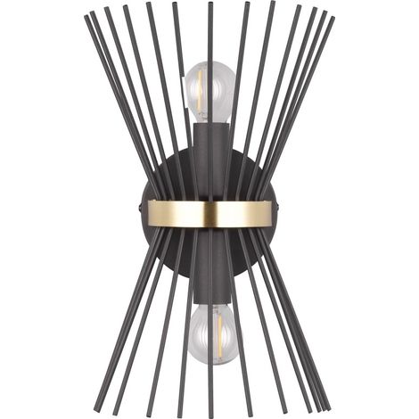 Applique, Double applique murale metal or et noir Rod Noir en Metal, TRIO (1/5)