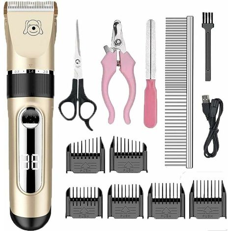Green Mobility-Tondeuse à Cheveux pour Chien / Chat, Tondeuse pour Animaux de Compagnie et Chat, sans Fil et Rechargeable, Tondeuse à Cheveux à Faible Bruit avec 6 Peignes MSBD (1/5)