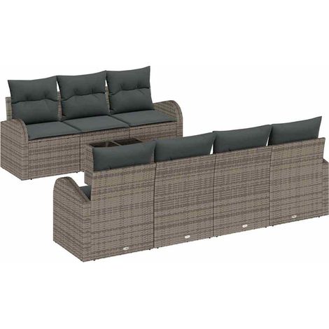 Maison Exclusive - Set Divano da Giardino Grigio 55 x 55 x 37 cm polyrattan