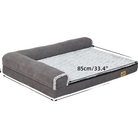 Cama para perros, funda de felpa suave, funda extraíble y lavable, 100 x 75 x 20 cm. (1/2)