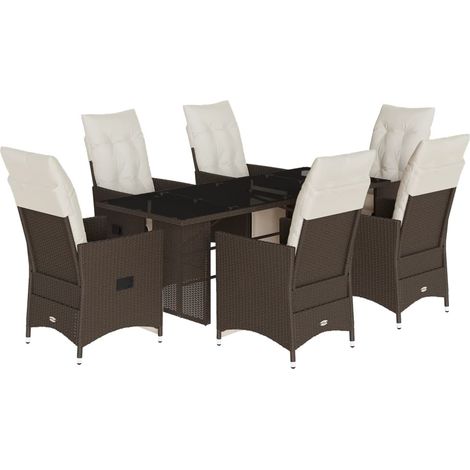Maison Exclusive - Set de mesa y sillas jardín 7 pzas con cojines (1/5)