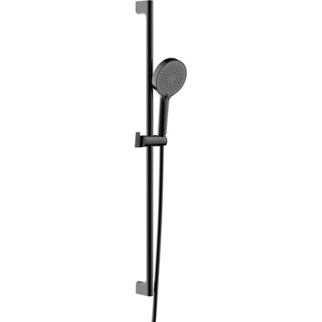 Set doccia rotondo - 4 funzioni - portata 11,28 l/min - garanzia 5 anni - nero opaco (1/2)
