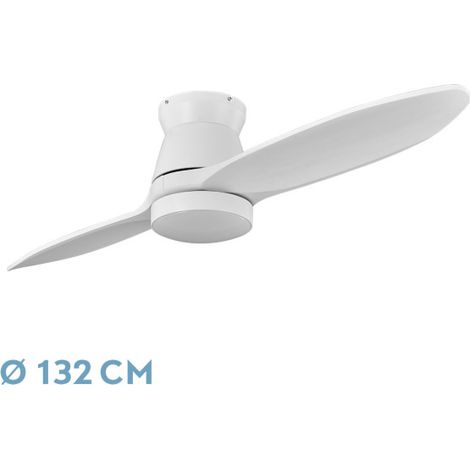 Ventilatore DC Nordic 24w 2400lm Bianco 2 Pale 132d 3000k,4500k,6000k, Telecomando+timer+memoria