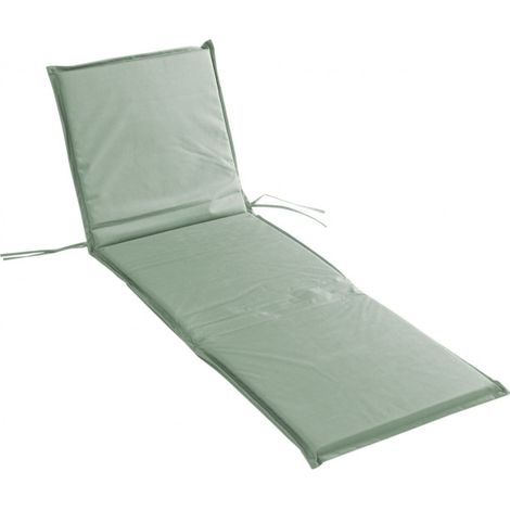 Douceur D'Intérieur – Coussin bain de soleil 65 x 190 cm – 100% polyester déperlant – Finition nouettes – Vendu à l'unité – Vert sauge