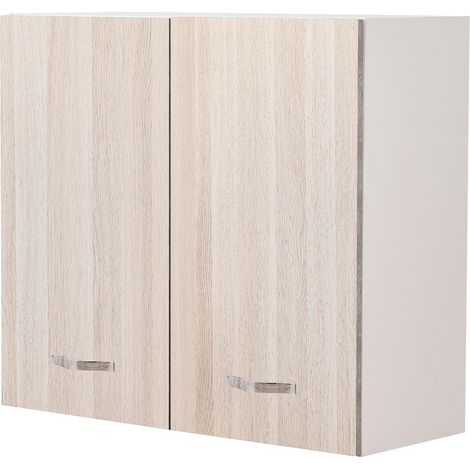 Pensile da Cucina Armadio Sospeso da Parete Doppia Anta in Legno Colore Olmo (1/5)
