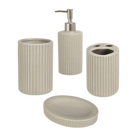 Badezimmeraccessoires aus Keramik, 4er-Set