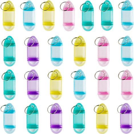 Etiquettes À Clés En Plastique Transparent - 25 Pièces - Fenêtre À Étiquette Avec Anneau Séparable - Multicolores (1/5)