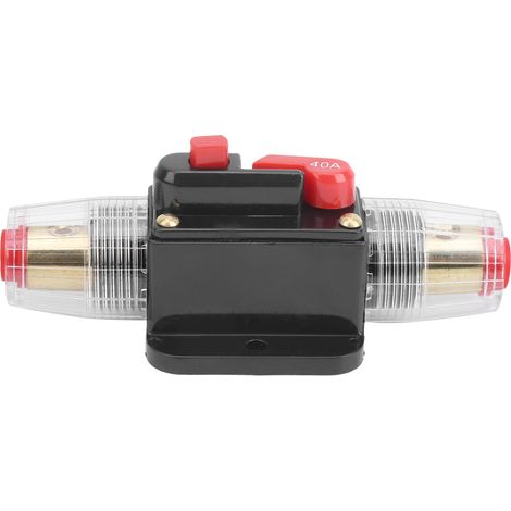 Disjoncteur à réarmement automatique, porte-fusible de protection contre les surcharges pour amplificateurs audio avec réarmement manuel, pour autoradio, bateau ou bateau stéréo 40 A (1/5)