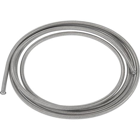 Tuyau Carburant Tressé Argent 1pc Pour Voiture Couleur Argent, Longueur 300cm, Diamètre AN4 1/4", Pression 4000PSI, Usage Pour Gaz, Frein, Refroidisement (1/5)