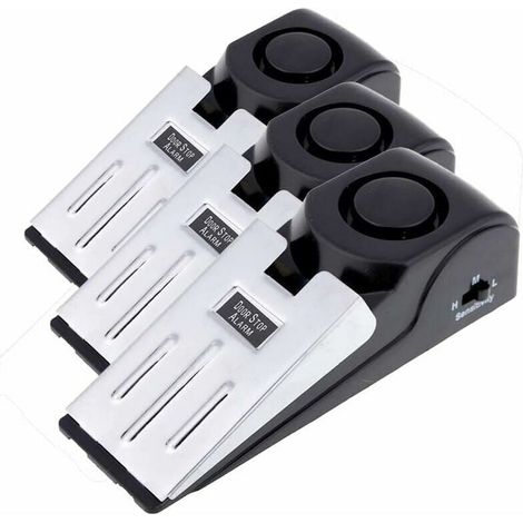 3-Pack Safety Wedge Door Stop Alarm Stop Block Security Alarm for Travel, Home, 120 dB (3-Pack) MS-M68 MUMU (1/4)