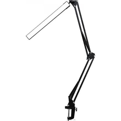Lampe de bureau à pince à bras long LED Yg814 Weluot, 10 W, température de couleur à trois niveaux, noir (noir) (1/5)