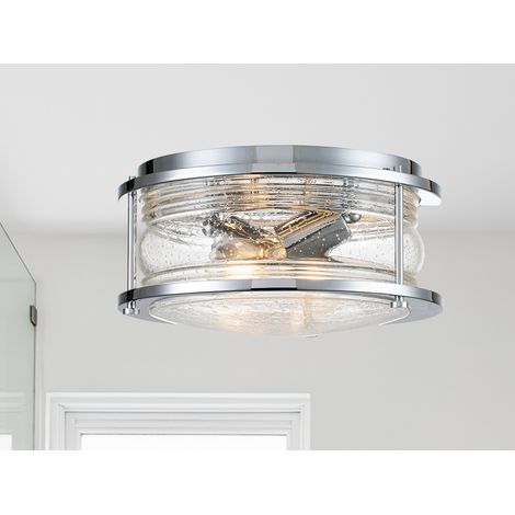 Deckenleuchte ASHLAND BAY in Chrom für Badezimmer & Wohnraum, Ø30,5cm