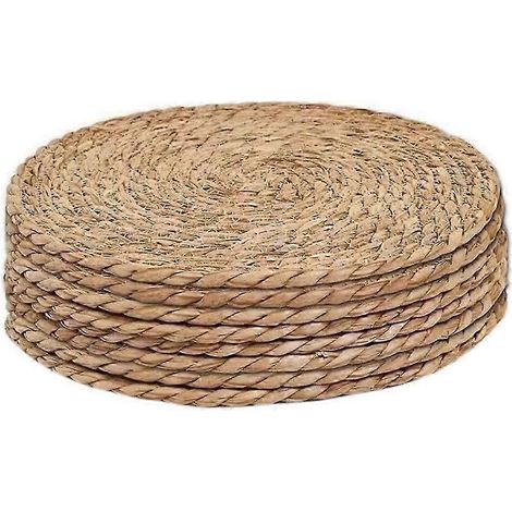 Set de 8 sets de table en jacinthe d'eau naturelle. résistants à la chaleur. en rotin tressé. pour les repas en extérieur (1/5)