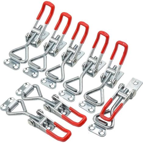 8 Pcs Loquet à bascule en Métal 4001 Capacité de Rétention 100 kg / 220 lbs,Sauterelles de Menuisier Réglable pour Fixation et Serrage (1/5)