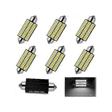 41-mm-LED-Lampe, 6 Stück C1,5-W-LEDs, 39 SMD, 300 Lumen, 4014-Automobil-Chipsatz, 12 V, 6000 K, Canbus-fehlerfrei, LED-Innenraumbeleuchtung für Auto, Kuppel-, Karten- und Kofferraumbeleuchtung, Stecke