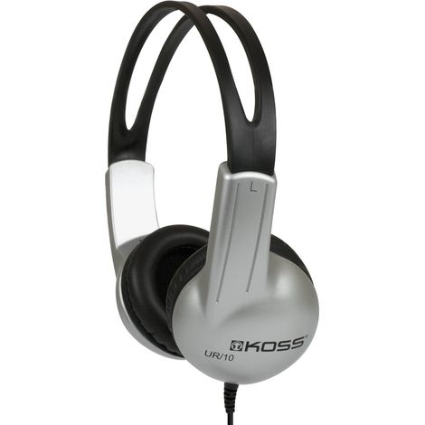 Koss UR/10 - Ohrhörer (Supraaural, Kopfbügel, 60-20000 Hz, kabelgebunden, 3,5 mm (1/8"), 1,2 m) Schwarz, Silber