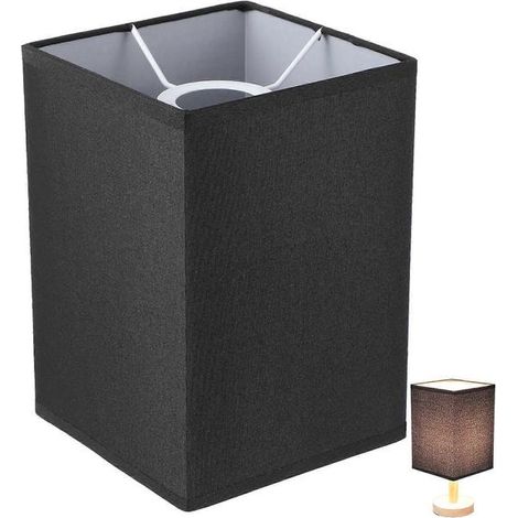Abat-jour carré noir pour lampe de table décorative, couvercle de rechange (1/4)