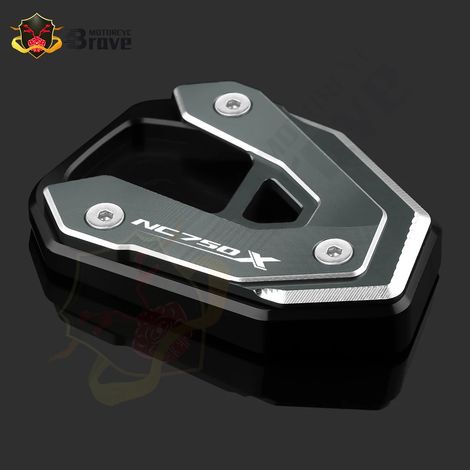 (NC750x Titanium) Compatible avec Honda NC750X NC 750 X / DCT 2021 2022 2023. Extension de béquille latérale, support et plaque de support. Accessoires moto maxpower (1/4)