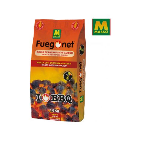 Sac de charbon instantané MASSO - pour barbecue - 1,5kg - 85866