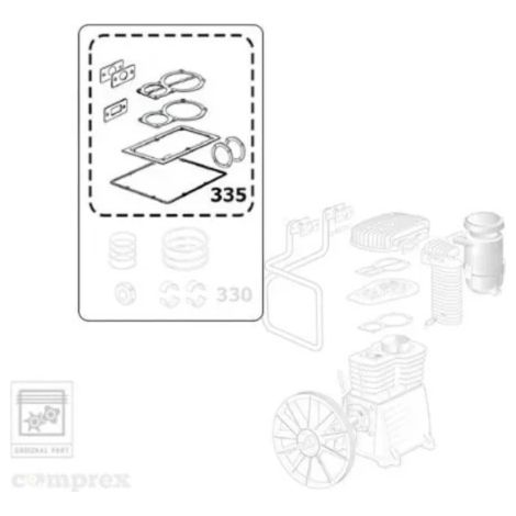 Abac – Kit de joints complet pour compresseur B6000/NS39S – Remplacement d'huile Altair recommandé – Pour compresseurs à piston (1/2)