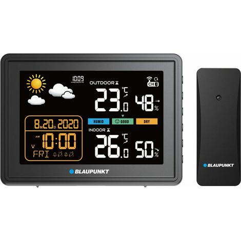 Blaupunkt WS30BK station météo noir écran LCD (1/3)