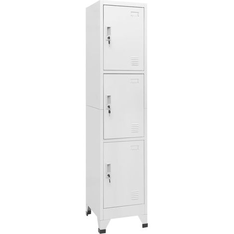 Armario taquilla con 3 compartimentos 38x45x180 cm vidaXL (1/2)