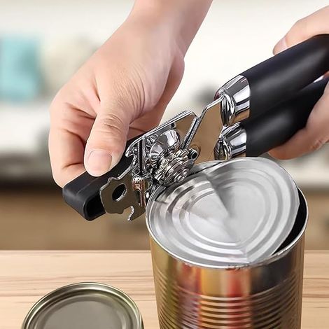 Ouvre - boîte manuel, bord lisse pour les personnes âgées ouvre - bouteille robuste, ouvre - bière, poignée confortable, ustensiles de cuisine, noir (1/5)