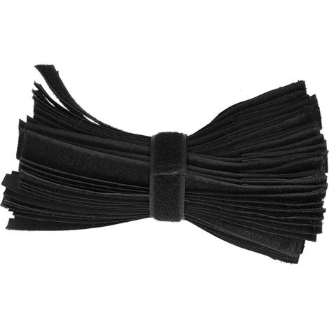 50 Pièces Attaches Câbles avec Boucle et Crochet, Fermeture à Grappin Intégré pour Organisation Fils Noires