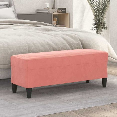 vidaXL Banco de terciopelo rosa 100x35x41 cm (1/5)
