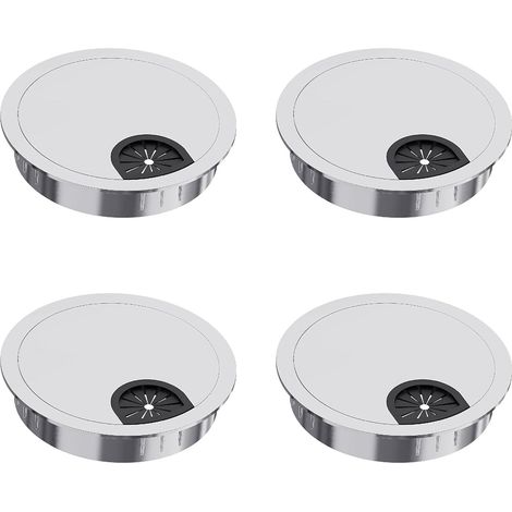 CCYKXA Kabelmanagement, 60 mm, Silber, 4er-Pack  Kabelmanagement aus Metall  Diskreter Schreibtisch-Organizer aus Legierung