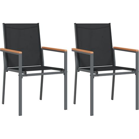 Maison Exclusive - Sedie da Giardino 2 pz Nere 55x61,5x90 cm Textilene e Acciaio (1/5)