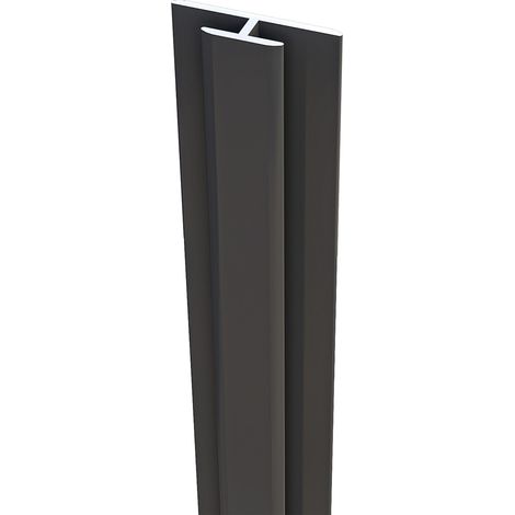 Duschparadies 210cm H-Profil Aluminium Profil Verbindungsprofile für 3mm Aluverbundplatte Matt Schwarz (1/3)