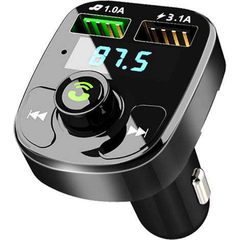 Adaptateur Bluetooth FM Sans Fil Pour Voiture - Affichage LED - Lecteur MP3 - Carte Micro SD - Double Port USB 3 0 A - Bouton Appel - 1 Pièce (1/5)