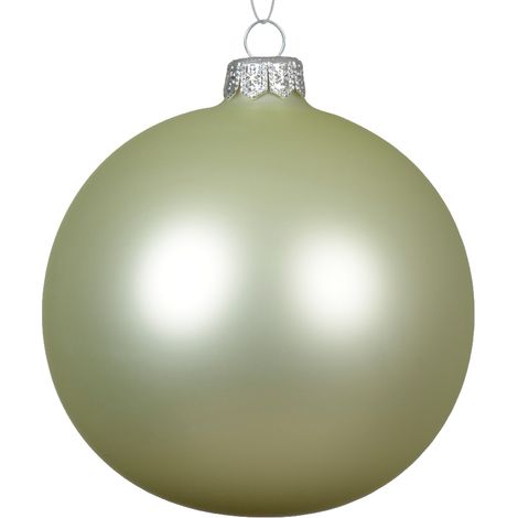 Palline di vetro opaco menta bianca 10cm x4