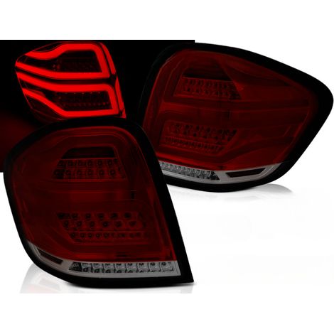 Paire de feux arriere Mercedes ML W164 de 2005 a 2008 FULL LED Rouge Fume