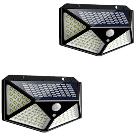 2er-Pack Solarleuchten mit 100 LEDs, IP65 wasserdicht, für den Außenbereich