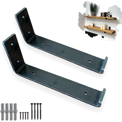 Heavy Duty Shelf Brackets Rustic Scaffold Board Shelving Industrial Iron/Steel Metal , Pair , 275mm 11inch - Up (1/5)
