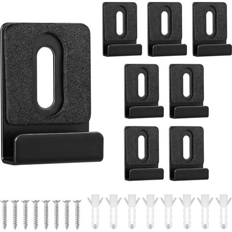 Kit de 8 Pinces Miroir Métal, Clips de Miroir en Métal avec Vis Tampons en Caoutchouc Support de MIROIR pour Montage Sans Cadre Affichage Mural Carrelage Panneau d'Affichage(Noir,3.62.5cm) (1/4)
